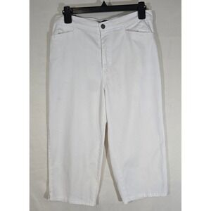 Bill Blass White Stretch Capri Pants Womens Size 10P Cropped Casual